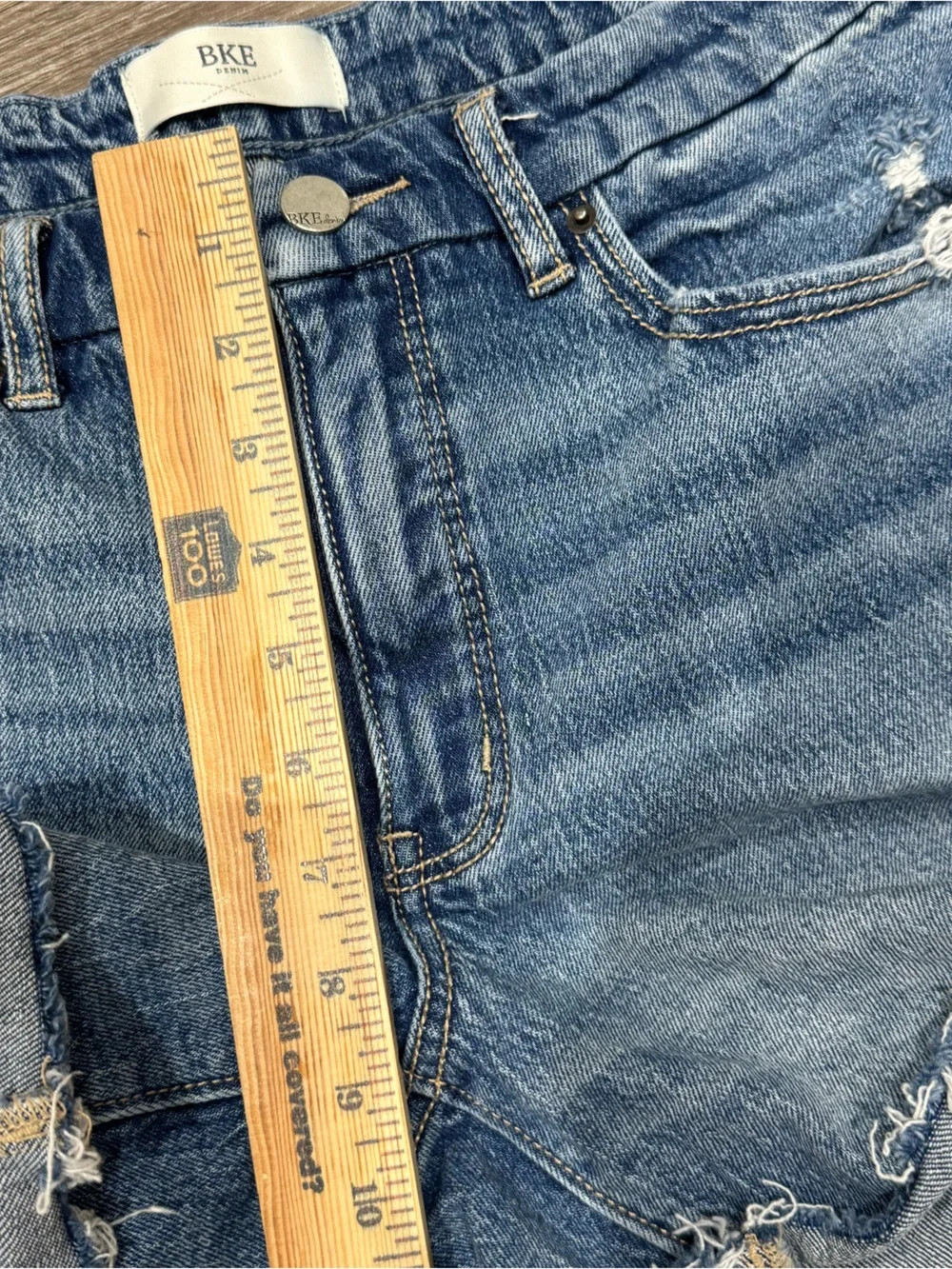 BKE Distressed Denim Cutoff Shorts Size 31 Medium Wash Festival Y2K Casual